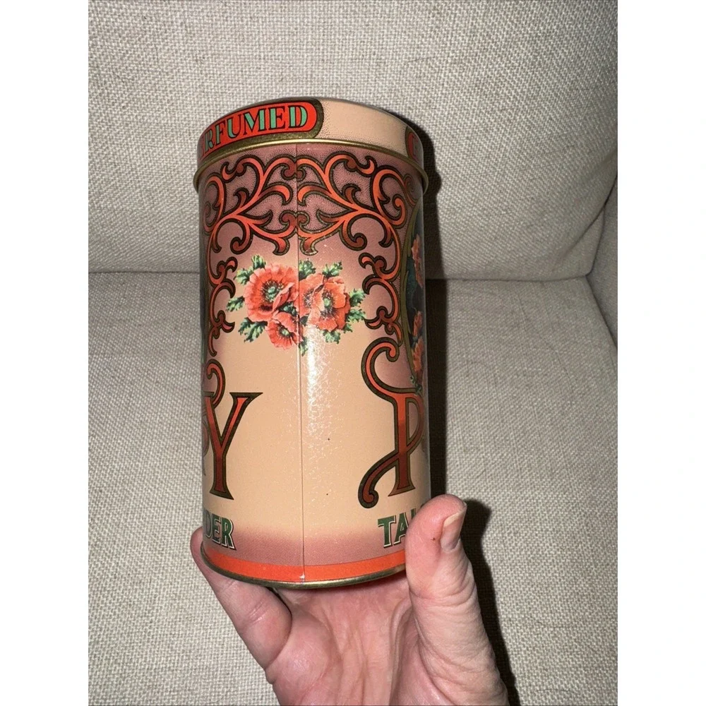 Vintage Damer Poppy Talcum‎ Powder Tim With Lid Made In England Gorgeous